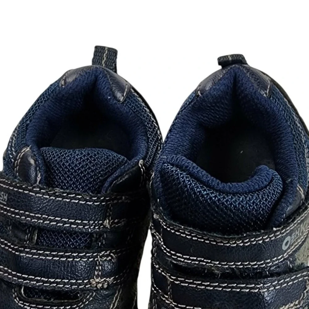 OshKosh B'gosh Kids Size 7M Navy Blue Gray Hook and Loop Athletic Shoes‎